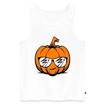 Citrouille d’Halloween drôle - Débardeur bio Premium Homme - blanc - Devant - Michal (187cm)