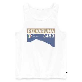 Piz Varuna Ski de randonnée Station de ski de randonnée Itinéraire normal - Débardeur bio Premium Homme - blanc - Devant - AI Model Male 178 light (178cm)