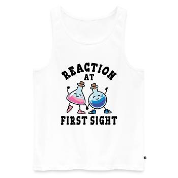 Chemical reaction at first sight - Men's Premium Organic Tank Top - white - Front - AI Model Male 178 light (178cm)