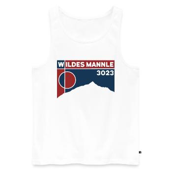 Wildes Mannle Wandern Ötztal Souvenir Andenken - Männer Premium Bio Tank Top - Weiß - Vorne - Michal (187cm)