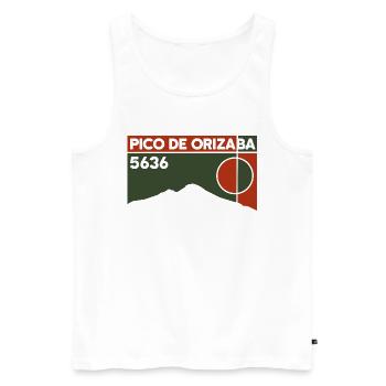 Souvenir du volcan de montagne Pico de Orizaba en Argentine - Débardeur bio Premium Homme - blanc - Devant - Michal (187cm)