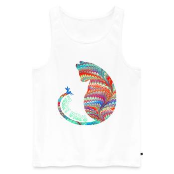 Cat with fairy E 72 - Men's Premium Organic Tank Top - white - Front - AI Model Male 178 light (178cm)