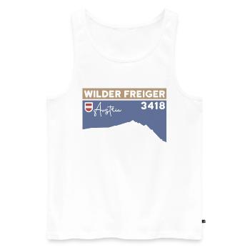 Wilder Freiger Bergtour Roter Grat Gipfel Höhe - Männer Premium Bio Tank Top - Weiß - Vorne - AI Model Male 178 light (178cm)