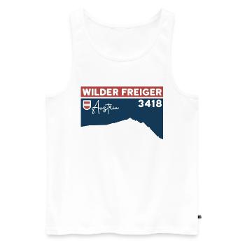 Wilder Freiger Bergtour Roter Grat Gipfel Höhe - Männer Premium Bio Tank Top - Weiß - Vorne - AI Model Male 178 light (178cm)