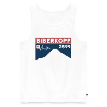 Biberkopf Berg Klettern Wanderung Warth Schröcken - Männer Premium Bio Tank Top - Weiß - Vorne - Michal (187cm)