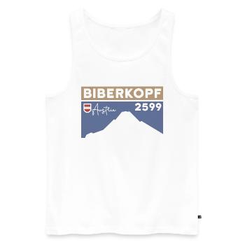 Biberkopf Höhe Warth Schröcken Skifahren Wandern - Männer Premium Bio Tank Top - Weiß - Vorne - Michal (187cm)