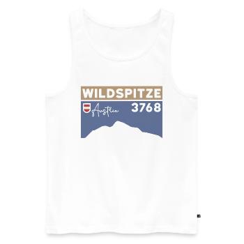 Wildspitze ski tour high tour normal route hike - Men's Premium Organic Tank Top - white - Front - AI Model Male 178 light (178cm)