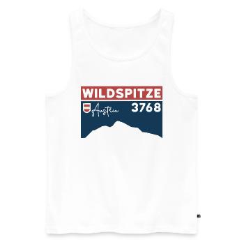 Wildspitze Skitour Hochtour Normalweg Wanderung - Männer Premium Bio Tank Top - Weiß - Vorne - AI Model Male 178 light (178cm)