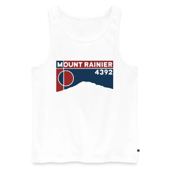 Mount Rainier Hiking Climb Keepsake Gift - Men's Premium Organic Tank Top - white - Front - Michal (187cm)