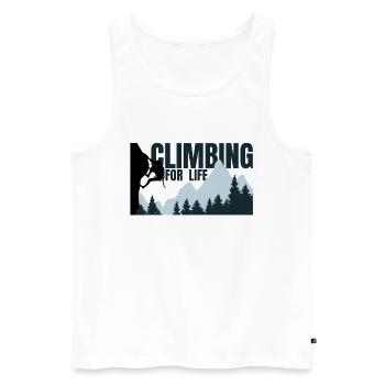 Climbing for life - Climbing Mountaineering Mountains - Men's Premium Organic Tank Top - white - Front - Michal (187cm)