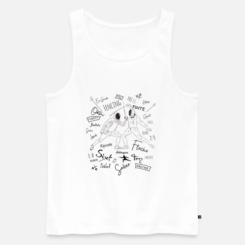 Fechten Begriffe Training Geschenk - Männer Premium Bio Tank Top - Weiß