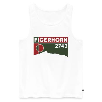Figerhorn Sunrise Ascent Hike Hiking - Men's Premium Organic Tank Top - white - Front - Michal (187cm)