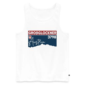 Großglockner Hohe Tauern Skitour Wandern Berglauf - Männer Premium Bio Tank Top - Weiß - Vorne - AI Model Male 178 light (178cm)