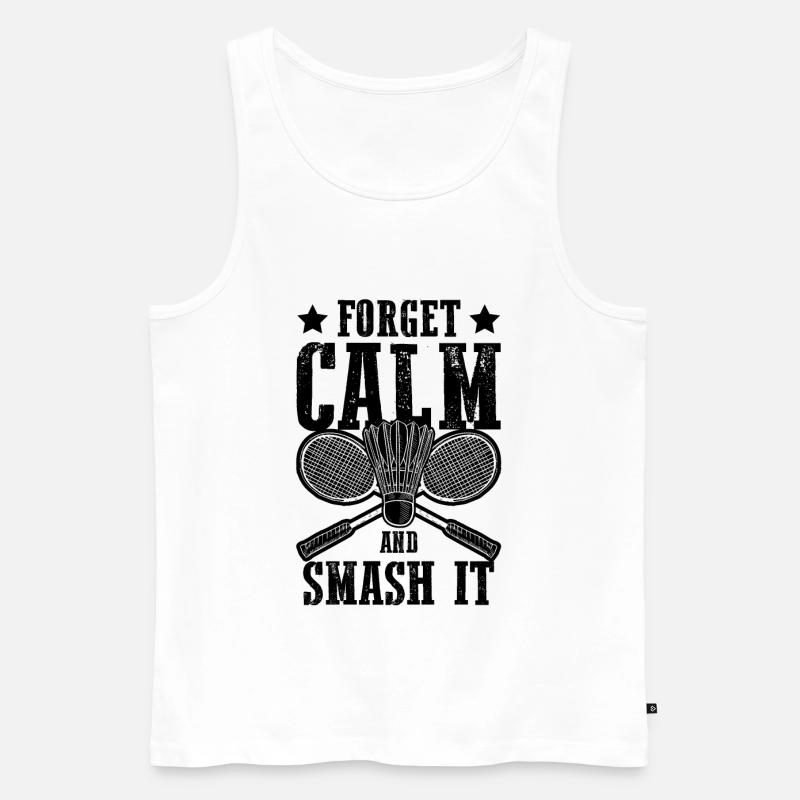 Badmintonschläger Badminton - Männer Premium Bio Tank Top - Weiß