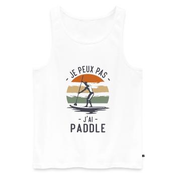 Je peux pas j'ai Paddle humour cadeau - Débardeur bio Premium Homme - blanc - Devant - Michal (187cm)