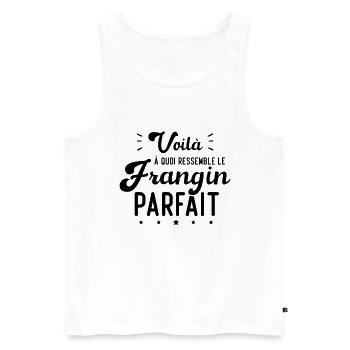 Voilà À Quoi Ressemble Le Frangin Parfait - Débardeur bio Premium Homme - blanc - Devant - Michal (187cm)