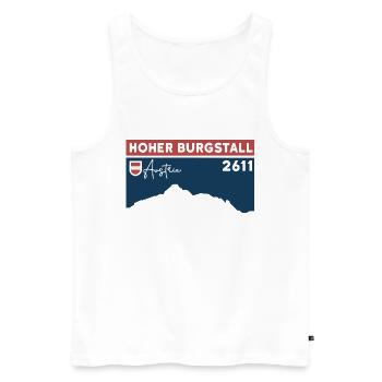 Hoher Burgstall Bergtour Klettersteig Stubaital - Männer Premium Bio Tank Top - Weiß - Vorne - Michal (187cm)