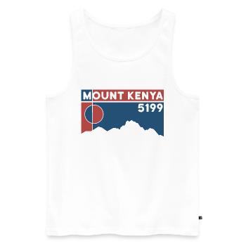 Mount Kenya Hike Trekking Climbing Gift - Men's Premium Organic Tank Top - white - Front - AI Model Male 178 light (178cm)
