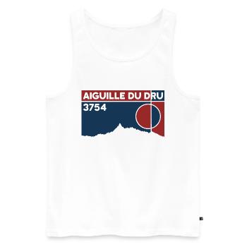 Aiguille Du Dru Mont Blanc Massiv Wandern Trekking - Männer Premium Bio Tank Top - Weiß - Vorne - AI Model Male 178 light (178cm)