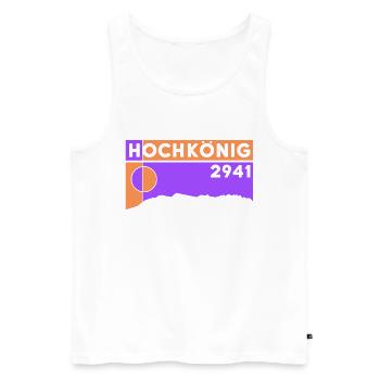 Hochkönig Hiking Hike via ferrata Finisher - Men's Premium Organic Tank Top - white - Front - Michal (187cm)