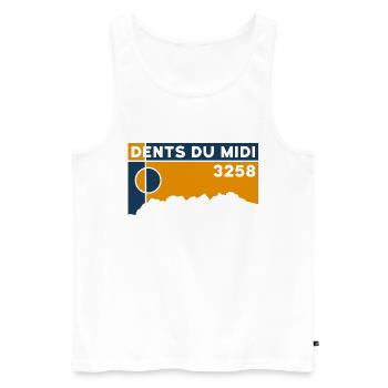 Dents du Midi Crossing Ascent Finisher - Men's Premium Organic Tank Top - white - Front - AI Model Male 178 light (178cm)