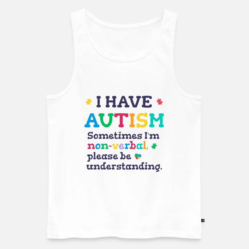 Nonverbaler Autismus - Männer Premium Bio Tank Top - Weiß