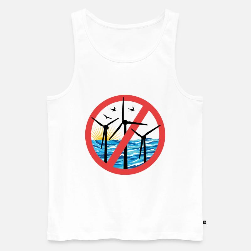 Stopp Offshore Windkraft - Männer Premium Bio Tank Top - Weiß