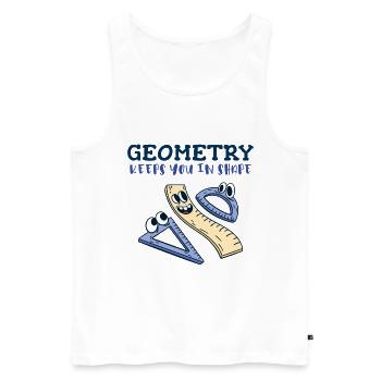 Geometry Keeps You in Shape - Funny Math Humor - Men's Premium Organic Tank Top - white - Front - AI Model Male 178 light (178cm)