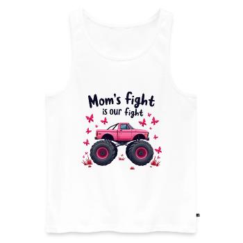 Le combat des mamans - Sensibilisation au cancer du sein - Débardeur bio Premium Homme - blanc - Devant - AI Model Male 178 light (178cm)