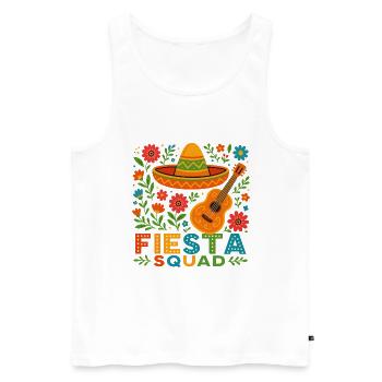 Fiesta Squad – Bunte Partystimmung im Mexiko-Style - Männer Premium Bio Tank Top - Weiß - Vorne - AI Model Male 178 light (178cm)