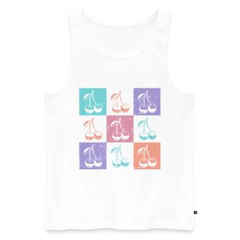 Cherries Colorful Summer - Men's Premium Organic Tank Top - white - Front - AI Model Male 178 light (178cm)
