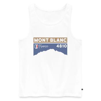 Tour du Mont Blanc 4810 Trekking Randonnée Chamonix - Débardeur bio Premium Homme - blanc - Devant - AI Model Male 178 light (178cm)
