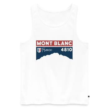 Tour du Mont Blanc 4810 Trekking Randonnée France - Débardeur bio Premium Homme - blanc - Devant - AI Model Male 178 light (178cm)