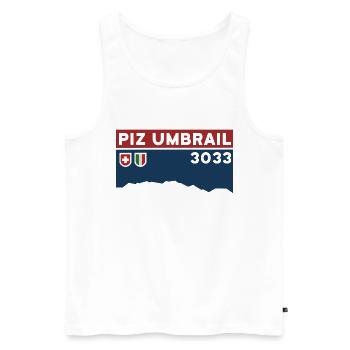 Piz Umbrail Ski Tour Mountain Tour Bike Tour Souvenir - Men's Premium Organic Tank Top - white - Front - AI Model Male 178 light (178cm)