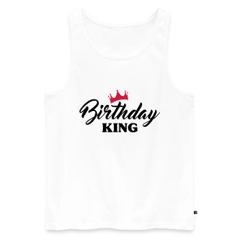 Geburtstag Herren Birthday King - Männer Premium Bio Tank Top - Weiß - Vorne - Michal (187cm)
