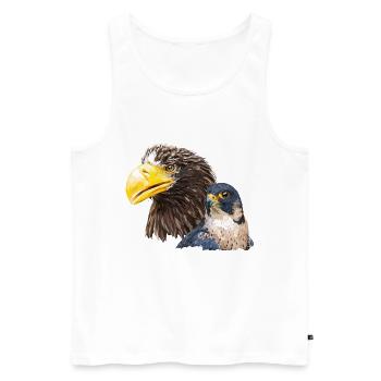 Riesenpigargo und Wanderfalke - Männer Premium Bio Tank Top - Weiß - Vorne - Michal (187cm)