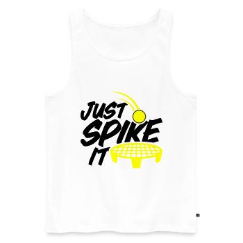Farbe änderbar | Roundnet Spikeball Fun - Männer Premium Bio Tank Top - Weiß - Vorne - AI Model Male 178 light (178cm)