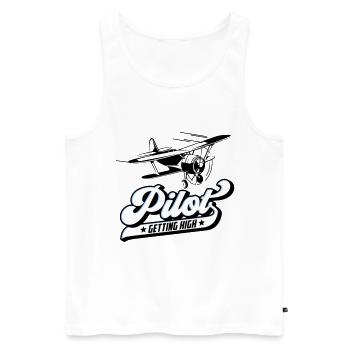 Fliegen Flieger Pilot Pilotin | Farben änderbar - Männer Premium Bio Tank Top - Weiß - Vorne - AI Model Male 178 light (178cm)