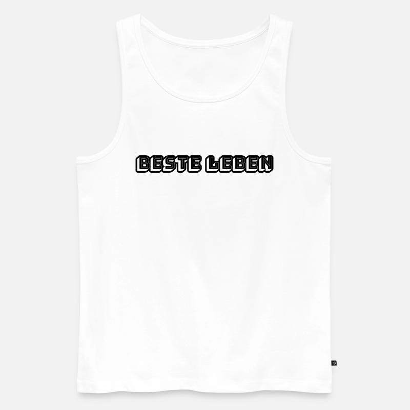 BESTE LEBEN - Männer Premium Bio Tank Top - Weiß