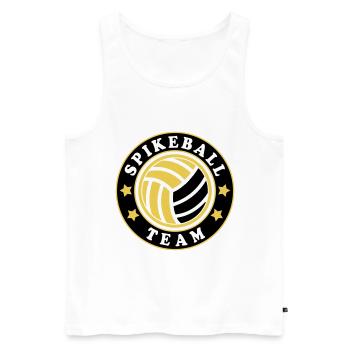 Farben änderbar | Roundnet Spikeball Team Fun - Männer Premium Bio Tank Top - Weiß - Vorne - Michal (187cm)