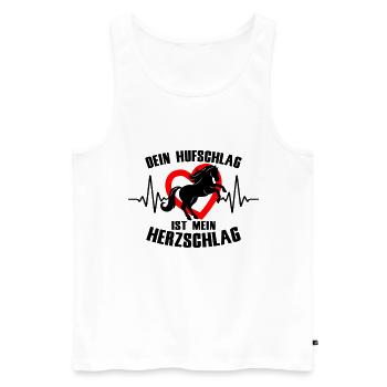 Herzschlag Pferd Hufschlag | Farben änderbar - Männer Premium Bio Tank Top - Weiß - Vorne - Michal (187cm)