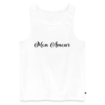 Mon amour - Cadeau saint valentin. Cadeau couple. - Débardeur bio Premium Homme - blanc - Devant - AI Model Male 178 light (178cm)