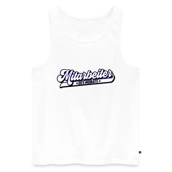 Mitarbeiter des Monat | Farben änderbar - Männer Premium Bio Tank Top - Weiß - Vorne - Michal (187cm)