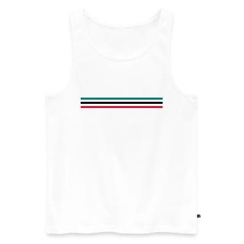 Trois bandes VECTOR - Débardeur bio Premium Homme - blanc - Devant - Michal (187cm)