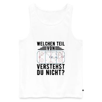 Eishockey | Sport Eishockey Maske Geschenkideen - Männer Premium Bio Tank Top - Weiß - Vorne - Michal (187cm)
