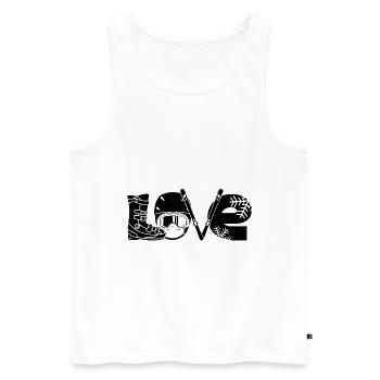 Ski Rider T-Shirts | Apre ski ski area gifts - Men's Premium Organic Tank Top - white - Front - AI Model Male 178 light (178cm)