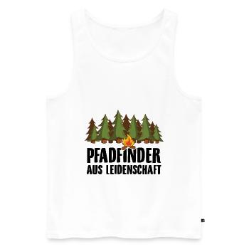 Pfadfinder Sprüche | Abzeichen Lagerfeuer Geschenk - Männer Premium Bio Tank Top - Weiß - Vorne - Michal (187cm)