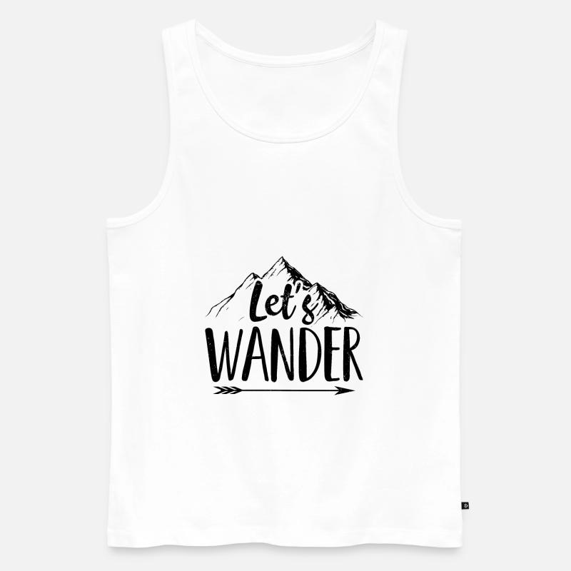 Wander | Wandern Wanderer Bergsteiger Geschenkidee - Männer Premium Bio Tank Top - Weiß