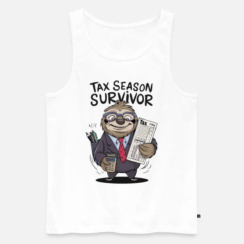 Steuersaison Überlebender - Männer Premium Bio Tank Top - Weiß