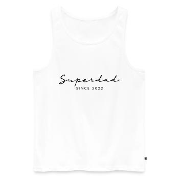 Superdad Papa Father 2022 - Men's Premium Organic Tank Top - white - Front - Michal (187cm)